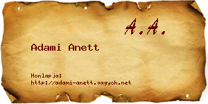 Adami Anett névjegykártya