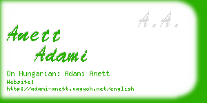 anett adami business card